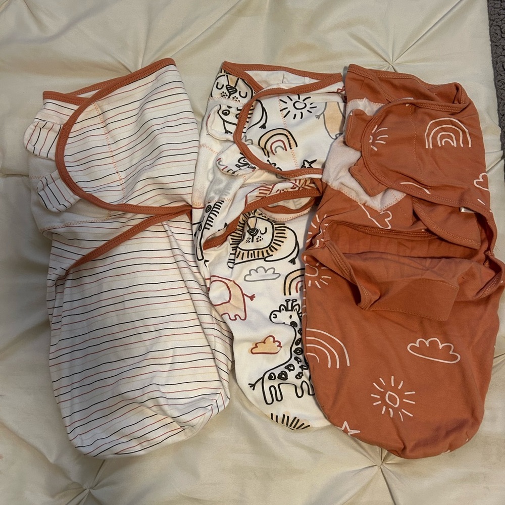 Swaddle Set (3) Yoofoss Baby Adjustable Swaddle Sleep Sack 0-3 Months